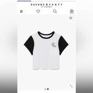 Savage X Fenty Xssential Racer Baby Pocket Tee Angel white - M